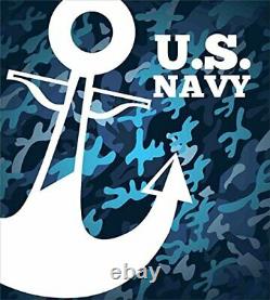 Lunarable US Navy Duvet Cover Set Uniform Design with Camouflage Style Blue T