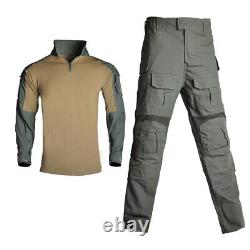 Man Military Clothing Sets Tactical Uniforms BDU Combat Suit Camouflage T-shirts