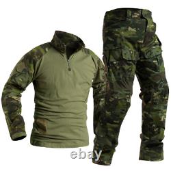 Man Military Clothing Sets Tactical Uniforms BDU Combat Suit Camouflage T-shirts