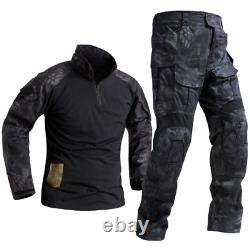 Man Military Clothing Sets Tactical Uniforms BDU Combat Suit Camouflage T-shirts