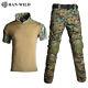 Men Army Hunting Clothes Ripstop Military Combat Shirt + Cargo Pants Knee Pad