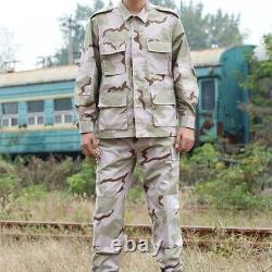 Men Army Tactical Military Uniform Camouflage Print Combat Hunting Army Suit