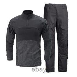 Men BDU Uniform Tactical Military Combat T-shirt Cargo Pants Army Camou Trousers