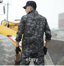 Men Camo Military Tactical Cotton Army Jacket+Pants Combat Uniform Set Outdoor