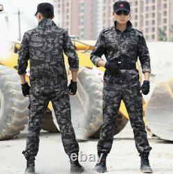 Men Camo Military Tactical Cotton Army Jacket+Pants Combat Uniform Set Outdoor