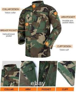 Men Coat Outwear Army Military Tactical Combat Jacket Pants Set Uniform Outdoor