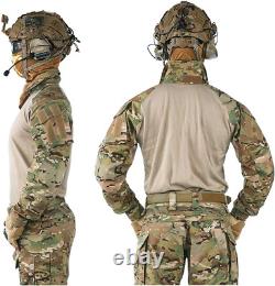 Men G3 Assault Combat Uniform Set with Knee Pads Multicam Camouflage Tactical Ai