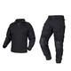 Men G3 Combat Uniforms Set With Knee & Elbow Pads Camouflage Small Black