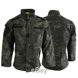 Men Jacket Pants Set Military Coat Tactical Trousers Combat Uniform Outdoor Army