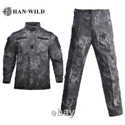 Men Military Uniform Tactical Shirt Camouflage Hunting Suit Coat+Pant Set XS-2XL