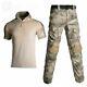Men Short Sleeve Uniform Suit Combat Military Casual Camo Army Training Work Bdu