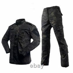 Men Uniform Camouflage Suit Black Air Soft Paintball Equipment Microfiber Clothe