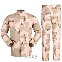 Men's Army Military Camouflage Uniform Tactical Suit Shirt Coat Pant Set Outfit