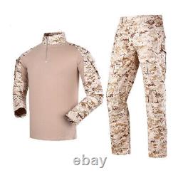 Men's Army Military Uniform Suit Shirt Camouflage Tactical Coat Pant Set Outfit