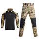 Men's Tactical Special Forces Camouflage T-shirt Pants Sets Bdu Military Uniform