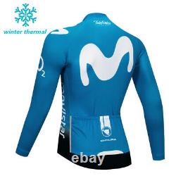 Men's Team Fleece Cycling Winter Jersey Thermal Bib Pants Set Clothing Uniforms