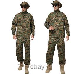 Mens Airsoft Military Tactical Combat BDU Sets Uniform Jacket Pants Suits SWAT