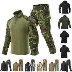 Mens Airsoft Tactical Gen3 Combat T-Shirt Pants Special Forces BDU Uniform Camo