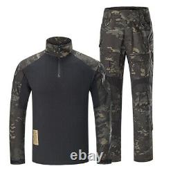 Mens Airsoft Tactical Gen3 Combat T-Shirt Pants Special Forces BDU Uniform Camo