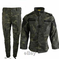 Mens Army Military Tactical Combat Jacket Pants Set Camouflage Uniform Outdoor