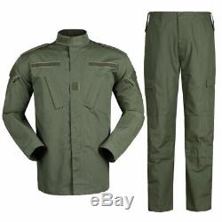Mens Army Military Tactical Combat Jacket Pants Set Camouflage Uniform Outdoor