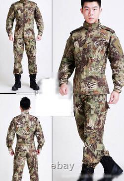 Mens Camouflage Military Tactical Combat Uniform 2Pcs Jacket&pants Suits Fashion