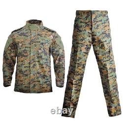 Mens Camouflage Suit Army Forces Combat Shirt Coat Pant Set Clothes