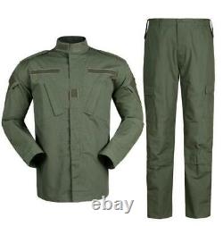 Mens Coat Outerwear Military Tactical Combat Jacket Pants Set Uniform Army Green