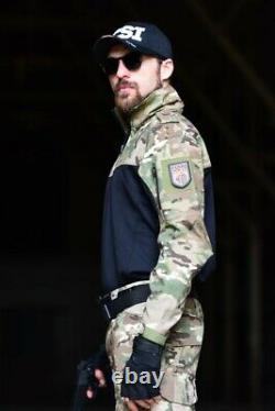Mens Military Tactical Combat T-shirt Pants BDU Uniform Army Camouflage SWAT Set