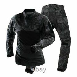 Mens Outdoor Combat Suit Army Tactical Military Uniform Camo SWAT Suit Shooting