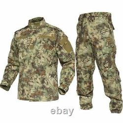 Mens Ripstop Camouflage Tactical Military Uniform Suit Jacket Pant 1 Sets LUCK