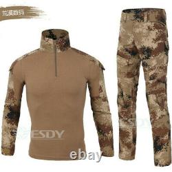 Mens Tactical Combat Airsoft Frog Camouflag Shirt Pant Set Military Uniform Suit