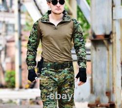 Mens Tactical Combat Shirt Pants Suit Military Army BDU Uniform SWAT Camouflage