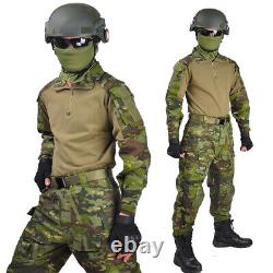 Mens Tactical Combat Suits Army Military With Pads Uniform G3 Outdoor Work Suit