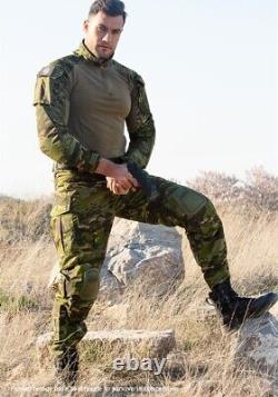 Mens Tactical Combat Suits Army Military With Pads Uniform G3 Outdoor Work Suit