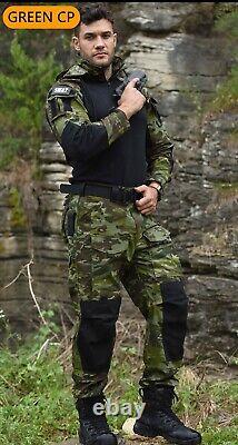 Mens Tactical Suit Army Military Combat Uniform Hood Outdoor Work Airsoft Suit