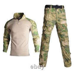 Mens Tactical Workout Camouflage T-shirt & G2 Pants CS Air Soft Amy Uniform Sets