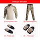 Military Clothes Suit Combat Suits Camo Men Clothing Shirt+cargo Pants Knee Pads