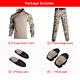 Military Clothes Suit Combat Suits Camo Men Clothing Shirt+cargo Pants Knee Pads