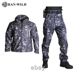 Military Jacket Shell Trainning Combat Uniform Tactical Windproof Jackets+Pant