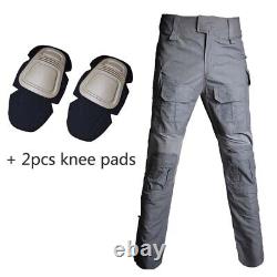 Military Tactical Trousers Camouflage Multicam Cargo + Knee Pads Pants Uniform