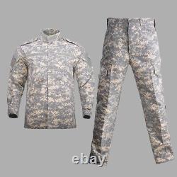 Military Uniform Camouflage Combat Airsoft Tactical Jacket Pants Set ACU CP New