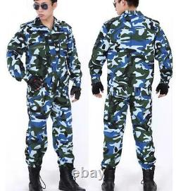 New Men's Tactical Camo Combat Airsoft Set Jacket+ Pant Military Uniform Hiking