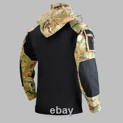 New Mens Tactical Camouflage Army Military Combat T-shirt Pants Set SWAT Uniform