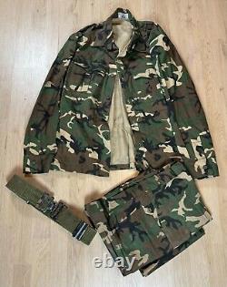 ORIGINAL Saddam Iraq Woodland Camo Tunic Trousers Belt SET Uniform Provenance