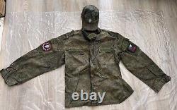 Original Russian Army Soldier Set Uniform Military? Amo Jacket Pants Cap 2 Patch