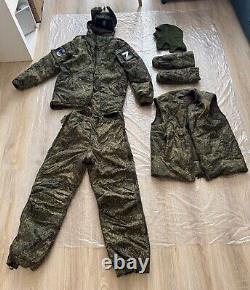 Original Russian Army Soldier Set Winter Uniform Jacket Pants Patch Hat Military