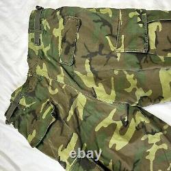 Original Vietnam War Early Poplin Non Ripstop ERDL Camo Set Jacket & Pants Named