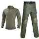 Outdoor Military Uniform Tactical Combat Shirt Tops Camouflage Suit Pants+ Pads