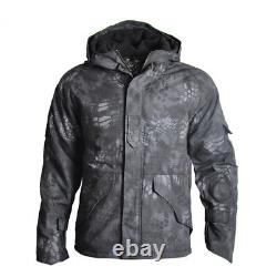 Outdoor Tactical Jacket+Pants+Shirts with Pads Hunting Coat Hooded Uniform